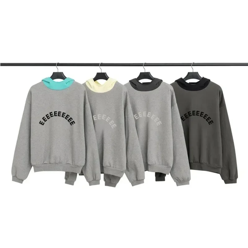 

2025 24SS Luxury Brand Men's Cotton Hoodies Arch Two Rows Silicone Letter Logo Hoodies Top Quality Men's High Street Loose Hoodi