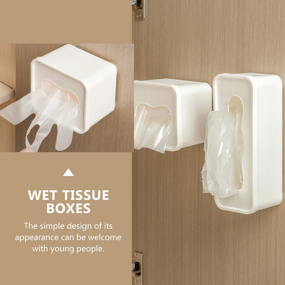 2 Pcs Mask Storage Box Cling Film Dispenser Supplies Boxes Plastic Container Gloves Household Holder