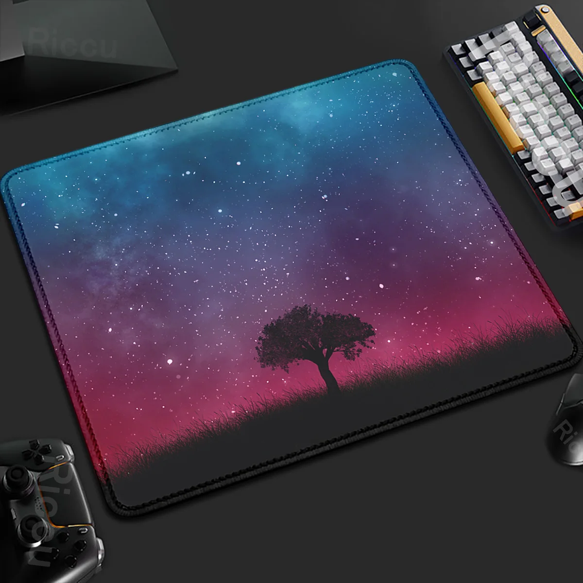 

XS Small Desk Mats Natural Rubber MousePad 18x22cm Starry Sky Office PC Carpet Soft Anti-slip Desktop Mouse Pad Galaxy Table Pad