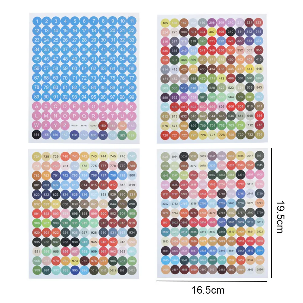 DMC Color Number Stickers Diamond Painting Accessories Tools Round Diamond Painting Color Chart for Diamond Painting Storage Box