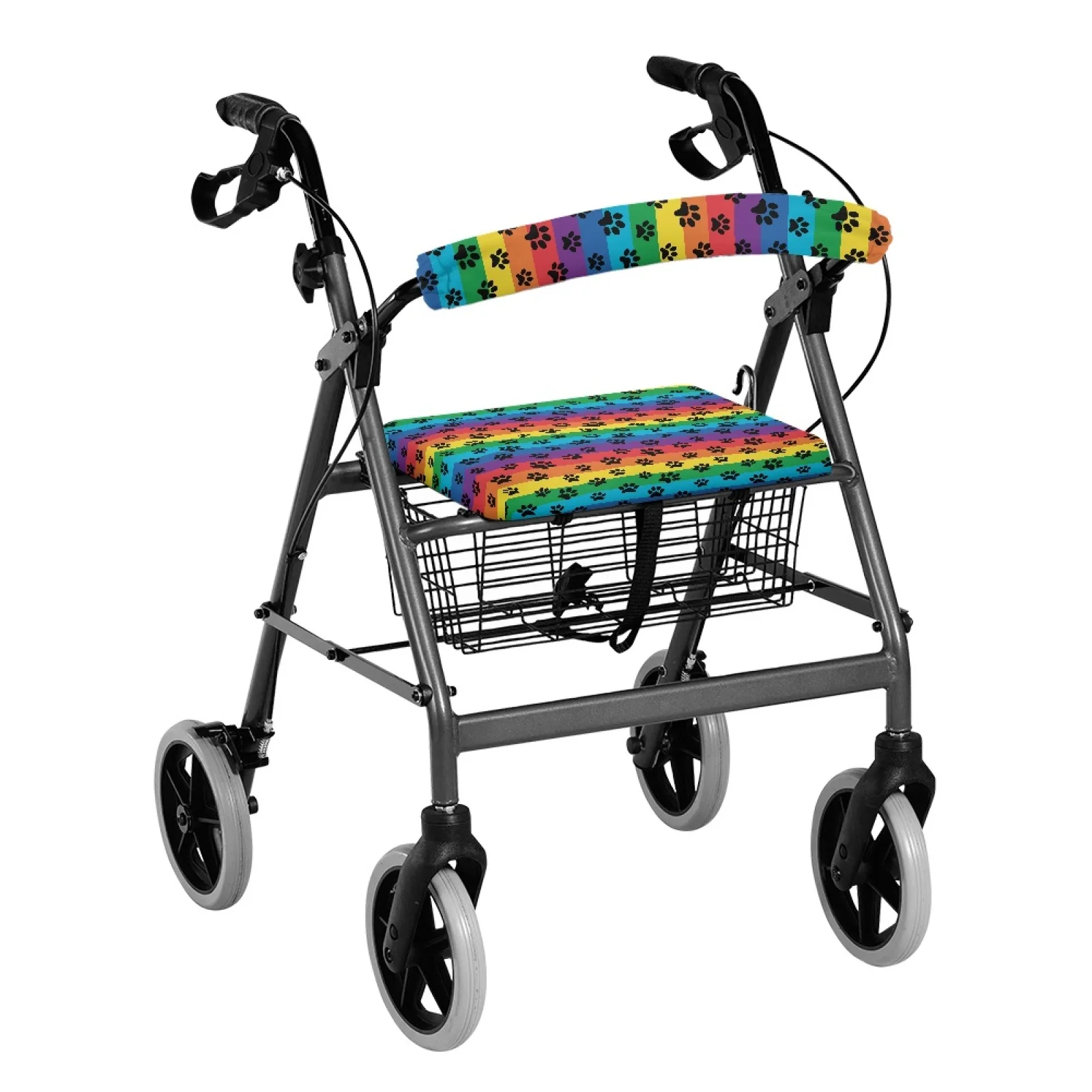 Coloranimal Rainbow 2 Pcs Walker Seat Cover Replacement Polyester Seat & Backrest Cover Set for Seniors Adult