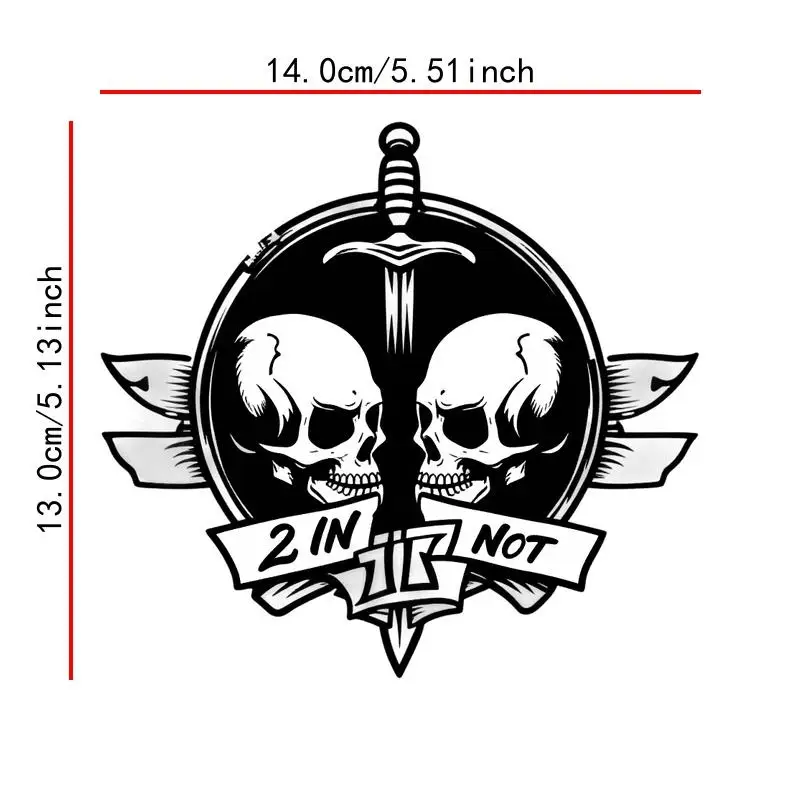 1 قطعة اثنين من الجماجم والسيف شعار الزخرفية ذاتية اللصق (14 سنتيمتر) للهاتف المحمول في السيارة خلق التخصيص