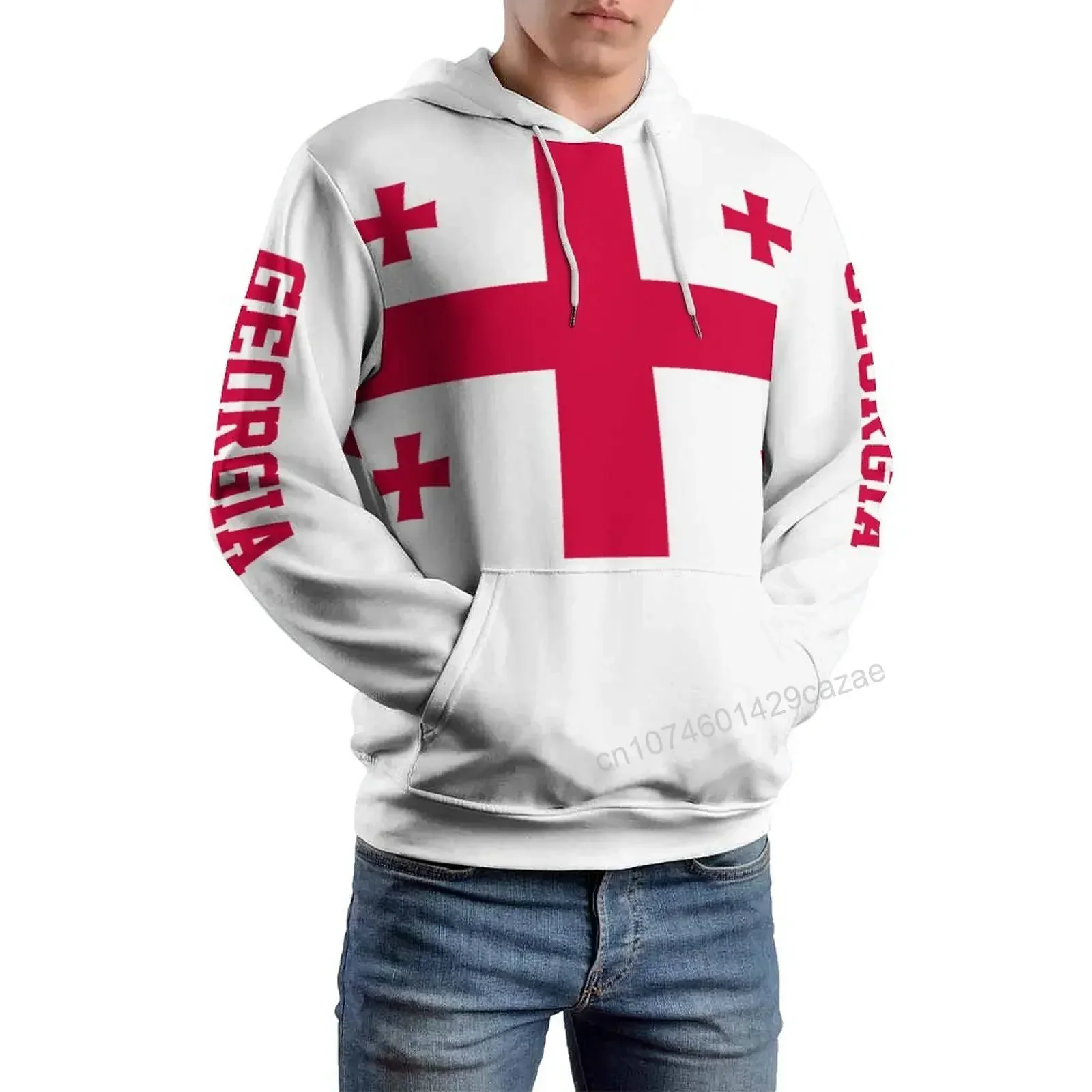 Georgia Country Flag 3D Hoodie Polyester Cool Men Women Harajuku Sweatshirt Unisex Casual Pullover Hoodies