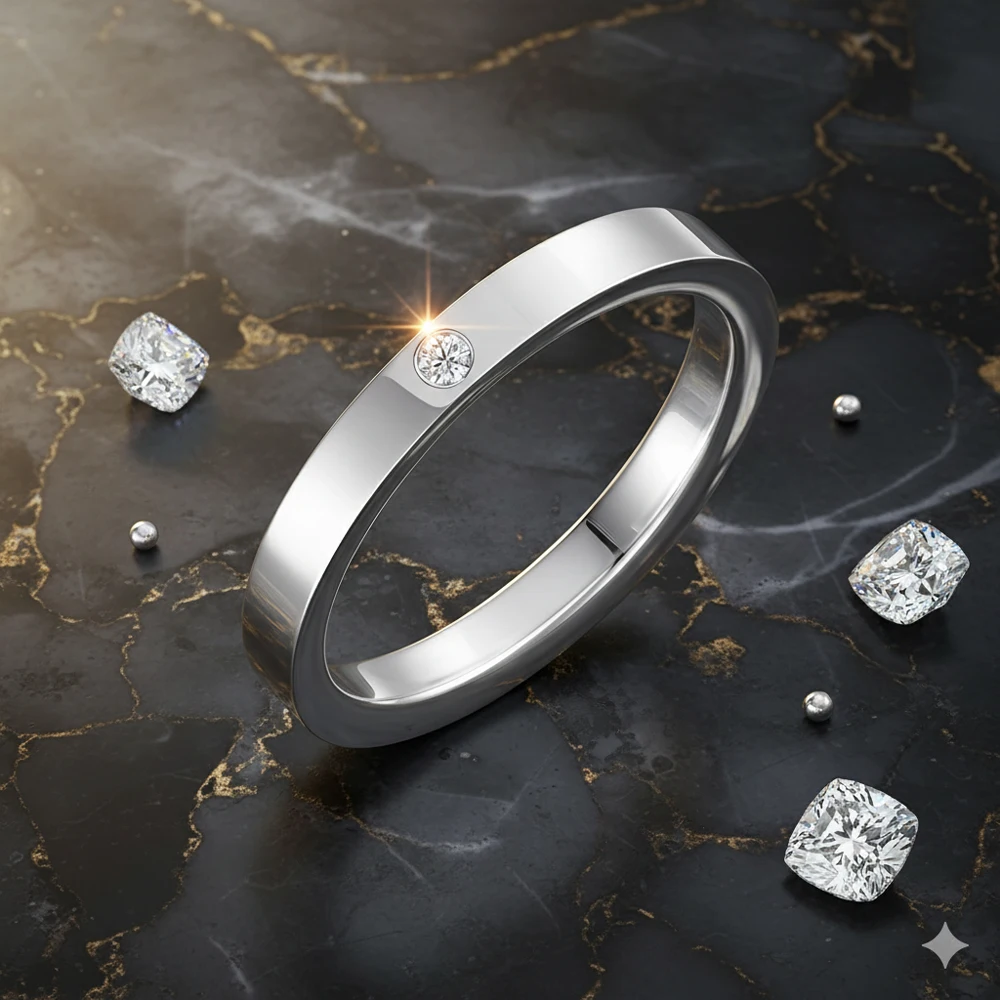 Simple 3mm Colorful CZ Band Ring for Women Men Wedding Gifts Fashion Stainless Steel Promise Jewelry Punk Accessories 2026