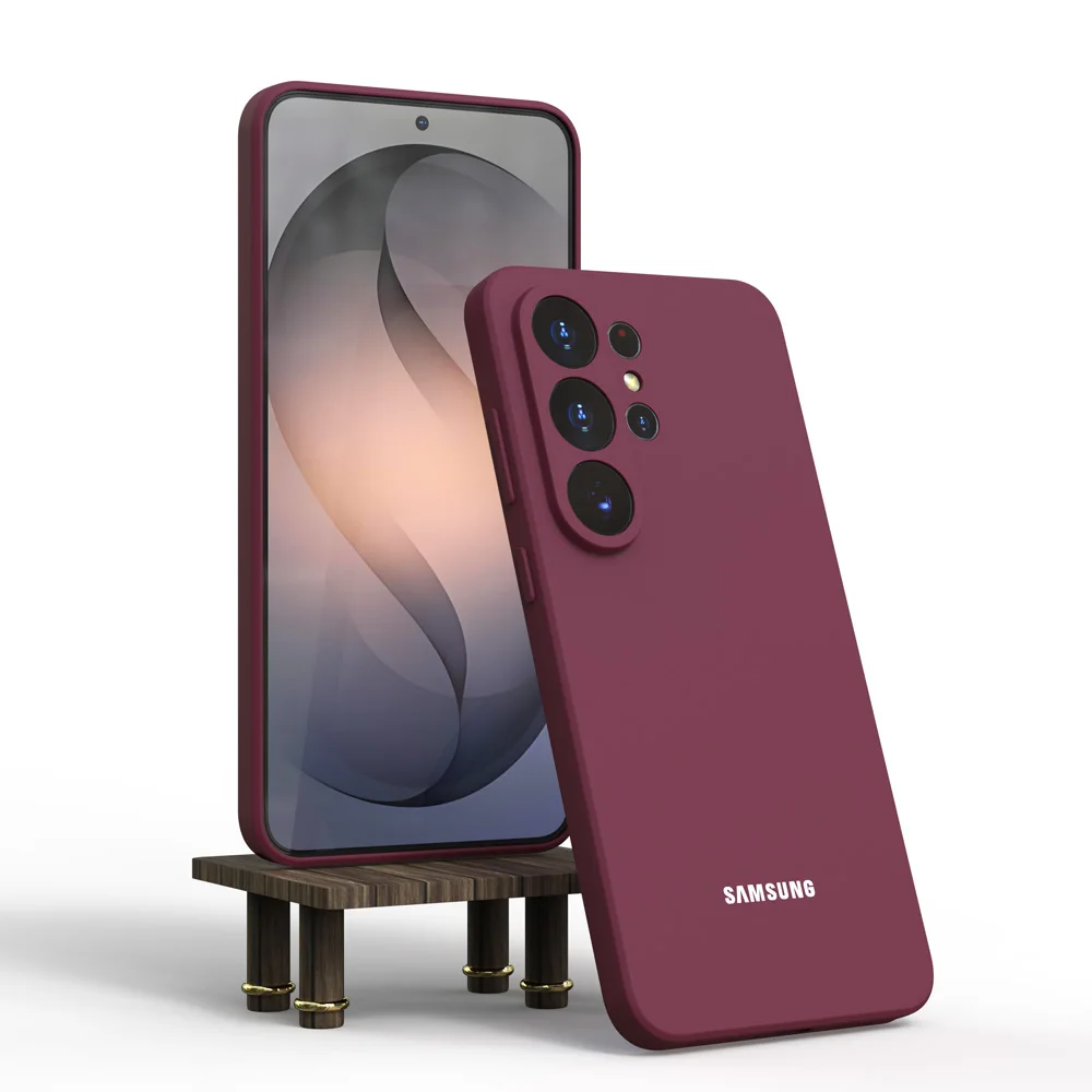 Original Silikon-Handyhülle für Samsung S26 S25 S24 S23 Ultra FE S22 Plus A56 A55 A54 A36 A17 5G Kamera-Schutz Rückseiten-Cover