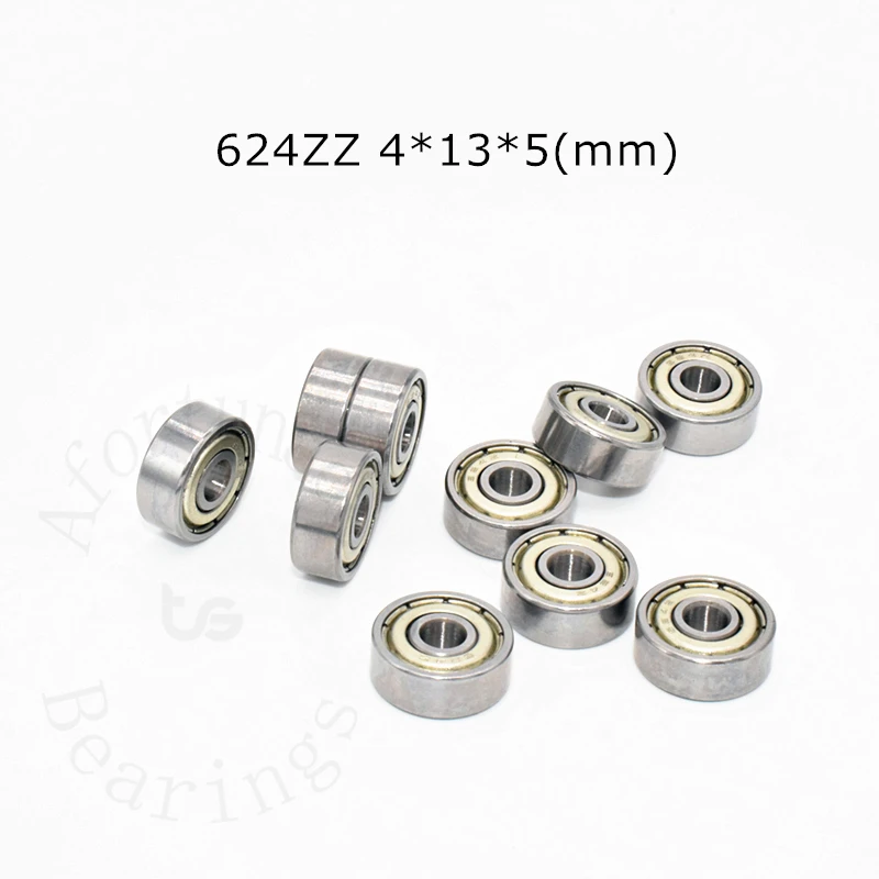 Bearing 10 Pieces 624ZZ 4*13*5(mm) free shipping chrome steel Metal Sealed High speed Mechanical equipment parts