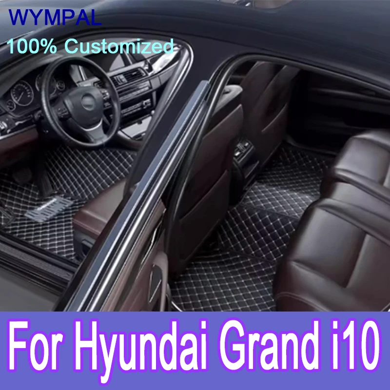 

Роскошные автомобильные коврики на заказ для Hyundai Grand i10 2020 2021 2022 2023, авто роскошные кожаные мужские и женские автомобильные коврики, полные