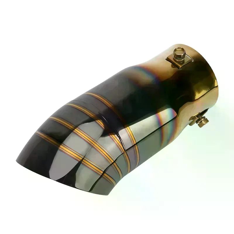 1Pcs Universal Car Exhaust Muffler High Performance Stainless Steel Straight Through Exhaust Muffler Enhance Sound And Style
