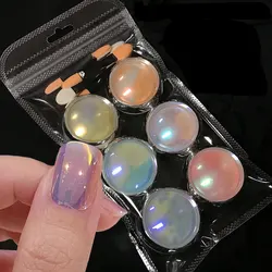 6Box/Set Aurora Transparent Nail Powder Dust Glitter Shimmer Pigment Mermaid Mirror Chrome For Nail Art Decoration Supplies