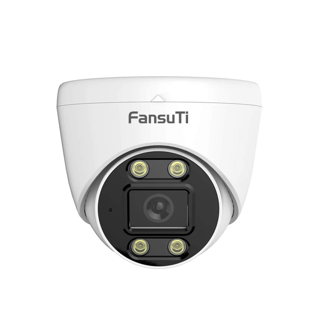 8MP PoE Camera Metal Dome Hik Compatible Security Turret Network Camera Full Color Human Detection H.265 Turret POE IP Camera