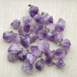 Natural amethyst stone Good quality hot selling Irregular shape pendants for jewelry making  20pcs/lot wholesale quik shipping