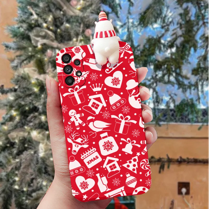 Christmas Reindeer Santa Claus 3D Case For Samsung Galaxy A04S A04 A03 A04E M14 A50 A21S A31 A20 A30 A10S M55 M53 M54 F54 F15