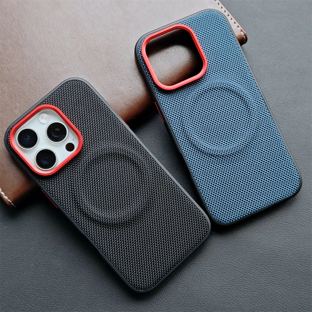 

Luxury Kena Leather Magsafe Case for iPhone 16 Pro Max 15 16 Pro Shockproof Anti Fouling Soft Bumper Magnetic Back Cover Funda