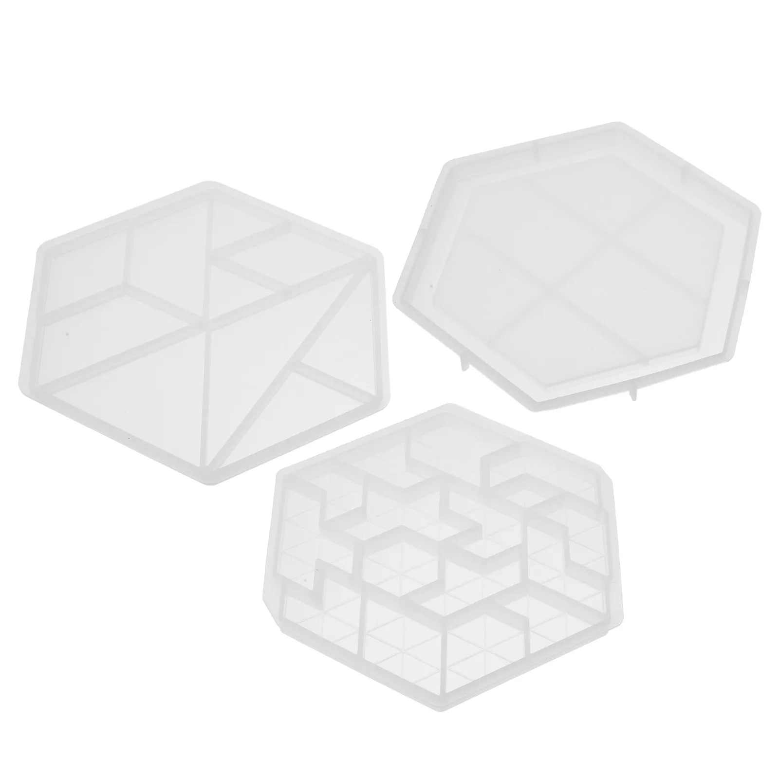 

3Pcs DIY Hexagonal Silicone Puzzle Molds Tangram Casting Mold Handmade Craft Creative Wall Ornament DIY Mold Craft Making Tool