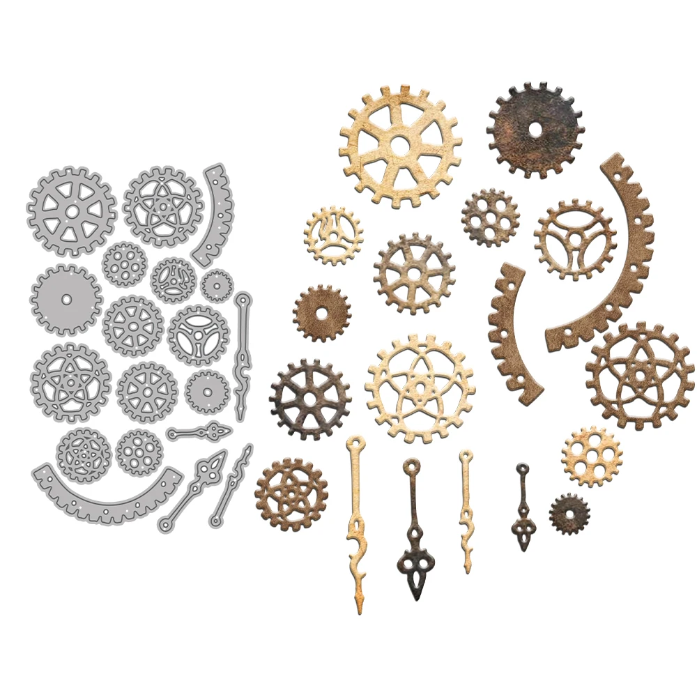 MangoCraft Mechanical Gears Large Size Cutting Dies DIY Scrapbooking Supplies Metal Dies Knife Mold For Card Making Albums Decor