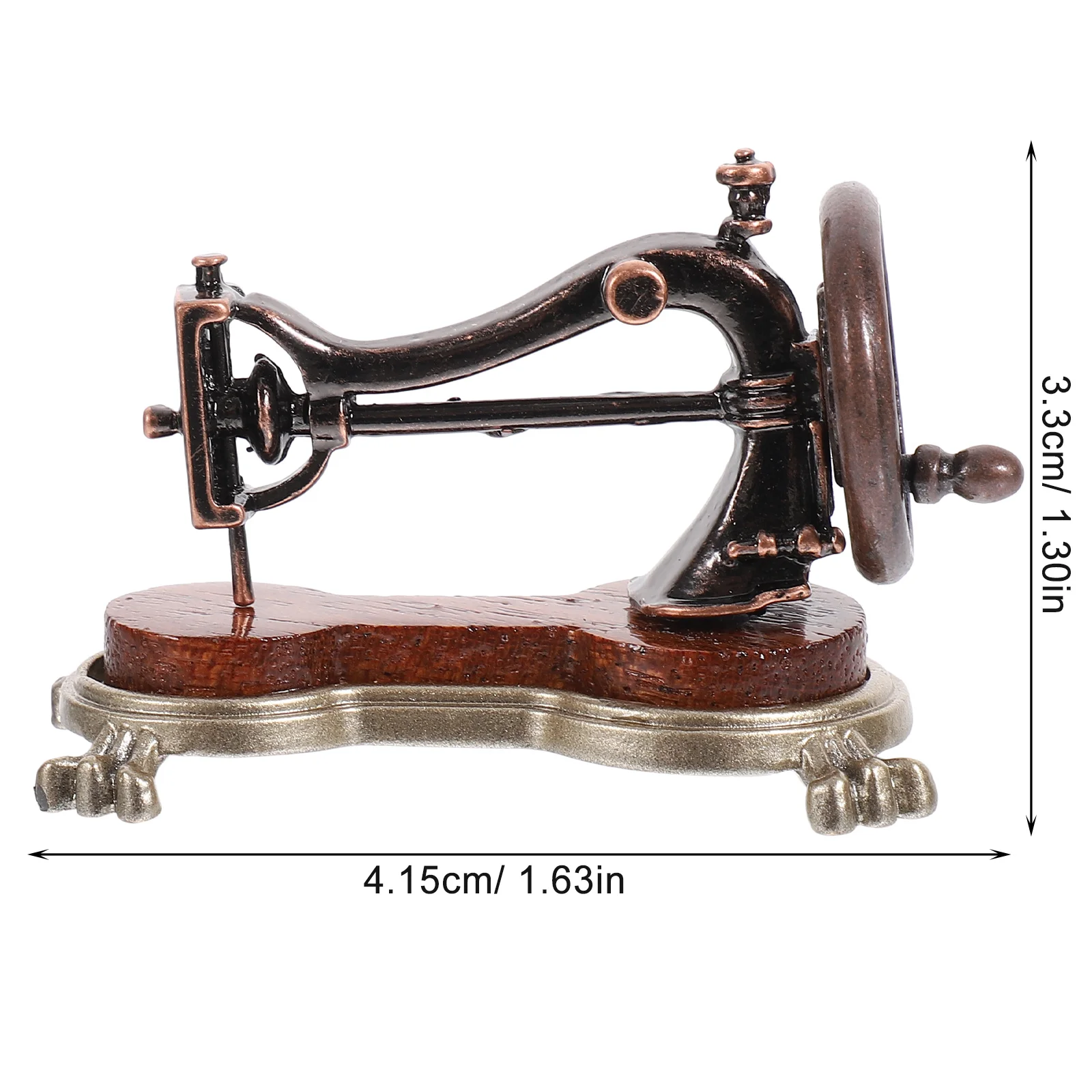 Mini Sewing Machine Miniature Retro Decoration Ornaments House Furniture Adornment Zinc Alloy Mosaic Wood Prop Small Tool