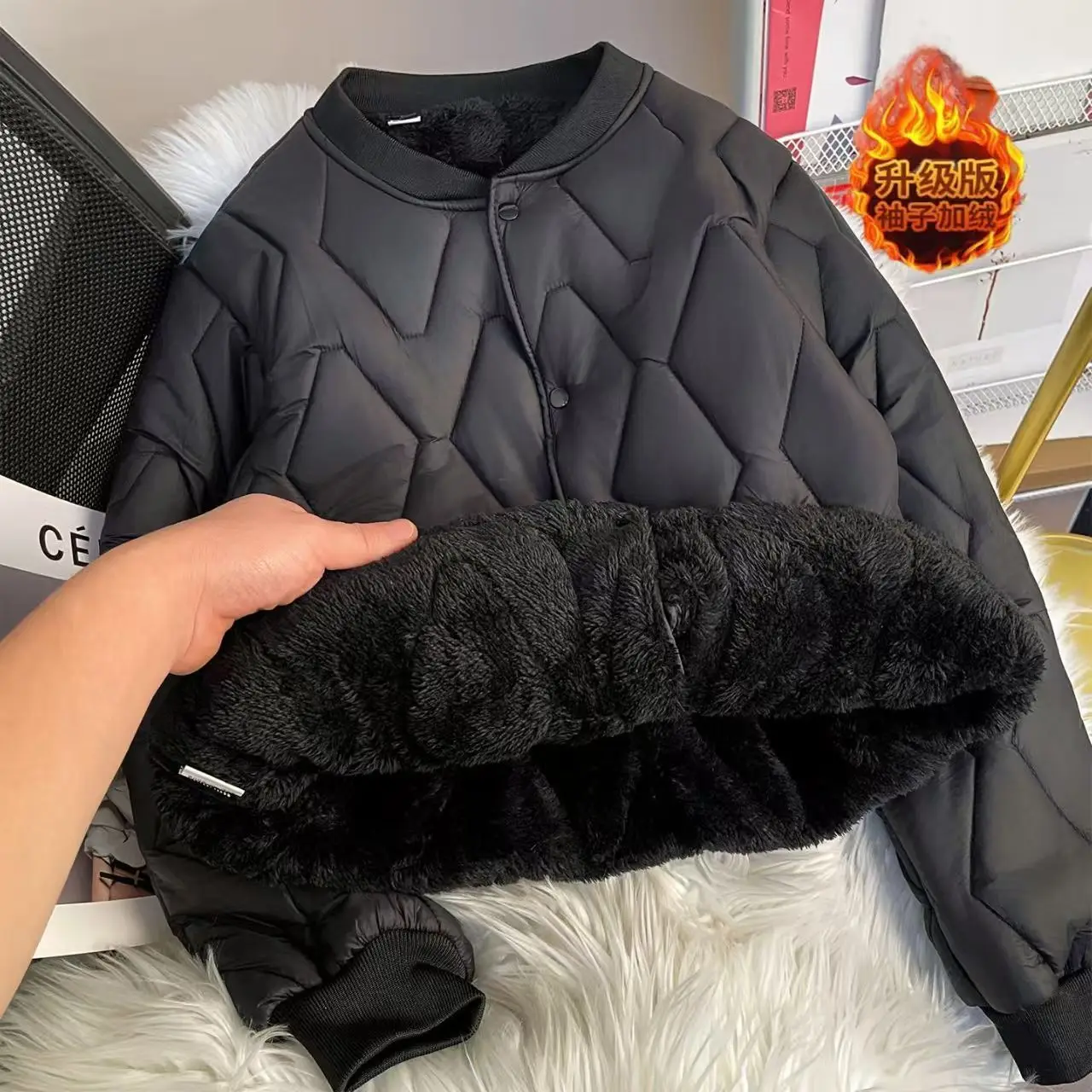 Liner Cotton-Padded Clothes Thickened Warm Down Cotton Jackets Cold-Proof Down Cotton-Padded Clothes Winter Jacket Khaki OutCoat