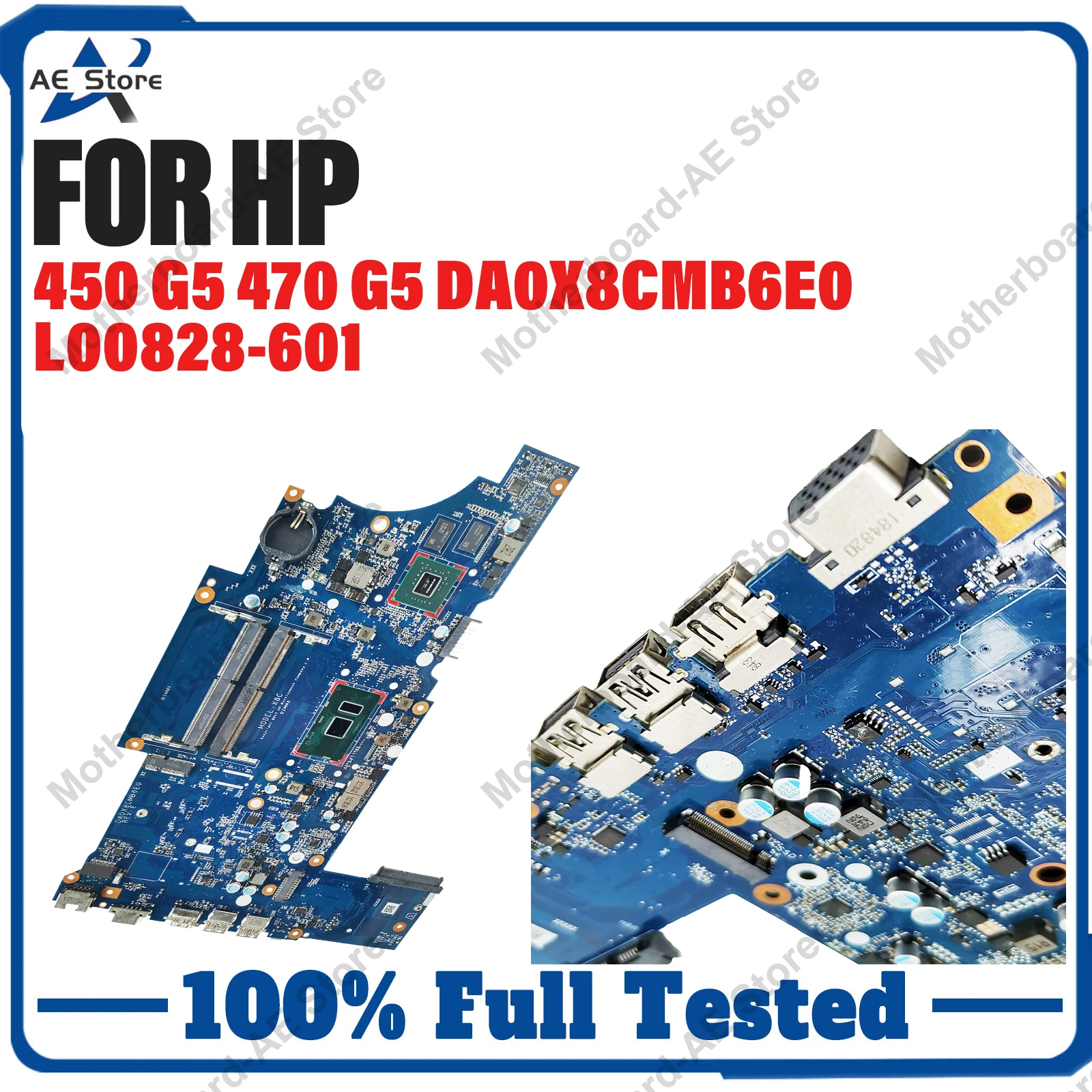 DA0X8CMB6E0 For HP ProBook 450 G5 470 G5 DA0X8CMB6E0 Laptop Motherboard L00828-601 With I3 I5 I7-7th/8th CPU 100% Tests OK