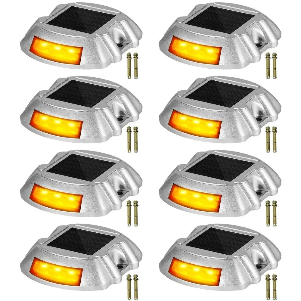 

Vevor Driveway Lights, 8-Pack Solar Driveway Lights with Switch Button, Solar Deck Lights Waterproof, Wireless Dock Lights 6