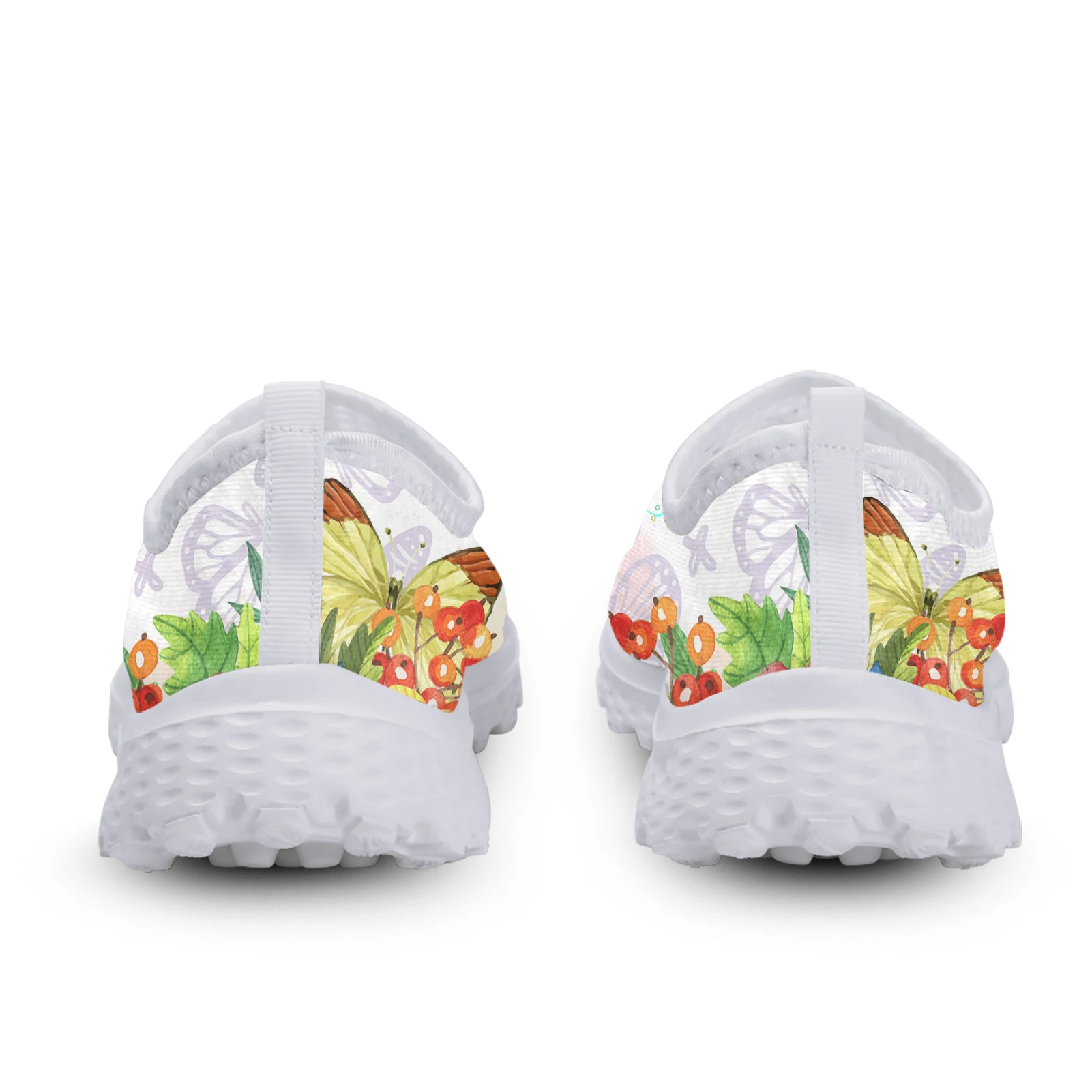 INSTANTARTS Fashion Colorful Gradient Color Butterfly Design Loafers Slip On Casual Shoes Soft Home Mesh Shoes Walking Shoes