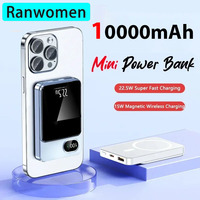 Ranwomen 10000mAh Wireless Magnetic Power Bank Magsafe Fast Charging Portable Large Capacity Phone Accessories For iPhone Xiaomi