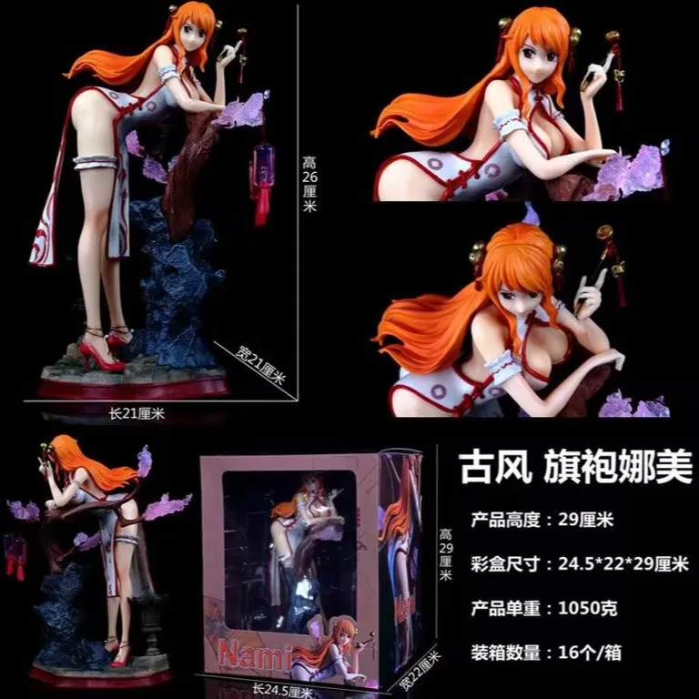 

One Piece Ancient Style Little Thief Cat Flag Dress Nami Scene Sculpture Model Boxed Collectible Colorful Display Figure Toy