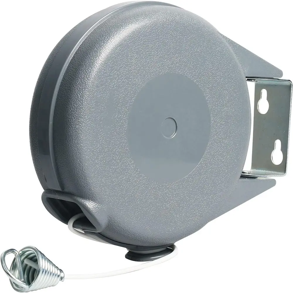 Heavy-Duty Outdoor & Indoor Retractable Clothesline with 38ft PVC Line and ABS Shell, Anti-Sag Lock