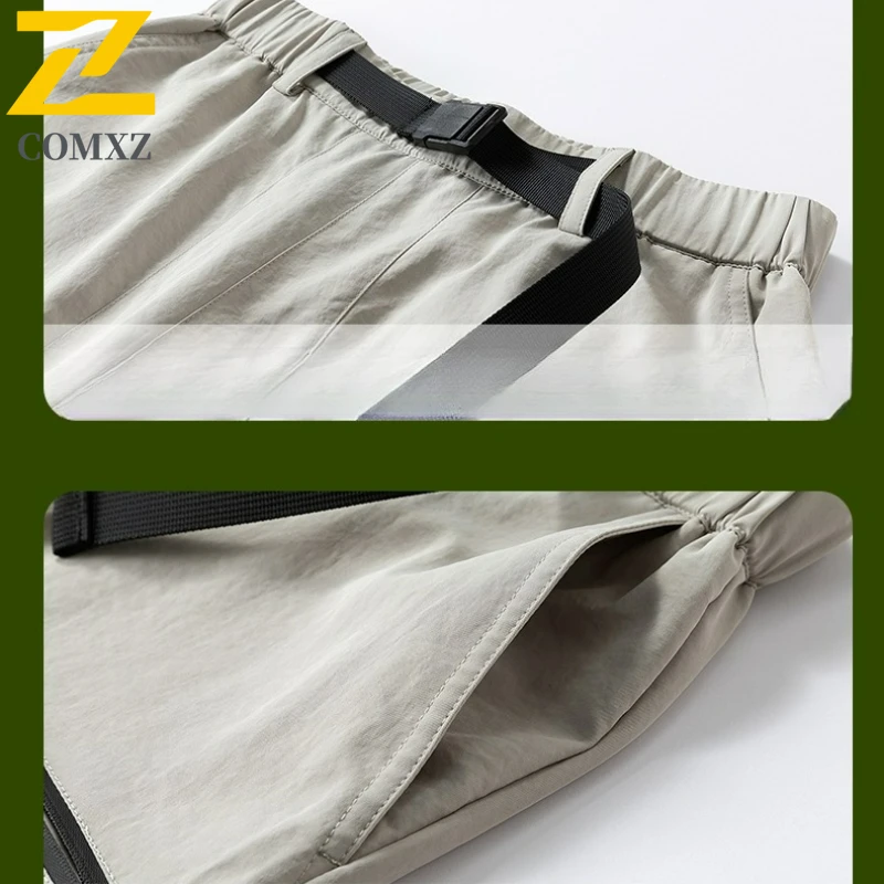 New 2025 Men Cargo Pants Lightweight Camping Drawcord Trousers Mountain Climbing Comfort Multi Functional Utility Outdoor Pants