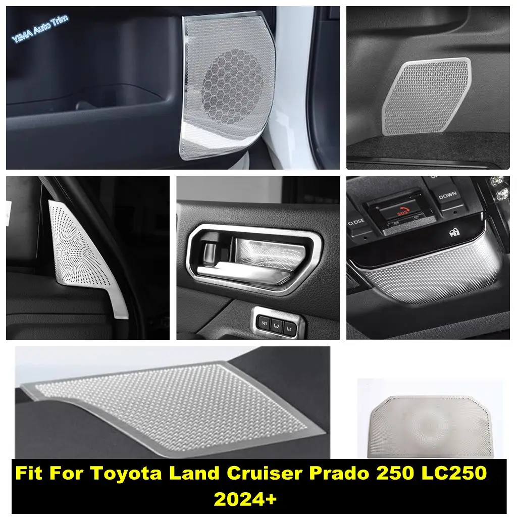 

Silver Car Door Speaker / Dashboard / Pillar A Tweeter Accessories Cover Trim For Toyota Land Cruiser 250 Prado LC250 2024 2025