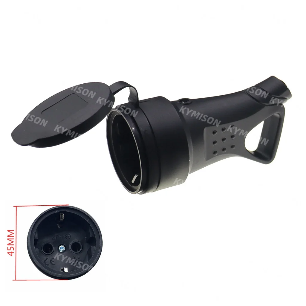 EU Rubber Waterproof Socket Plug Electrial Grounded European Connector With Cover IP54 For DIY Power Cable Cord 16A 250V - view 5