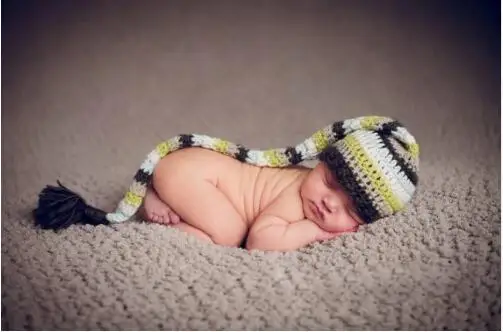 

Special clearance- Newborn Hat AND CROCHET/ KNIT BABY GIRL LONG TAIL ELF HAT NEWBORN 0 - 3 MONTHS PHOTO PROP 100% cotton