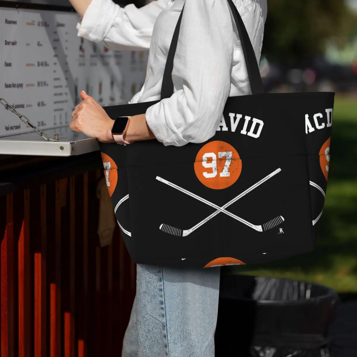 

Connor McDavid 97 для фанатов Edmonton Oilers, пляжная сумка-тоут, спортивная сумка для спортзала, йоги, большая сумка-тоут, женская дорожная сумка, сумка для фитнеса