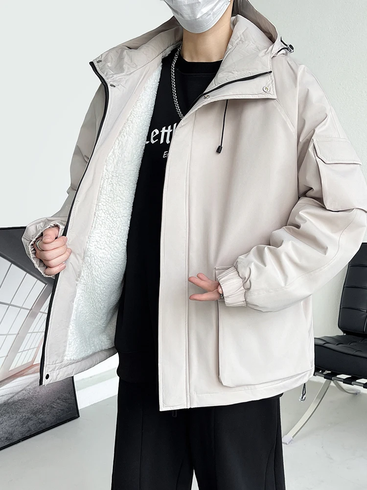 2024 New Winter Jacket Men Fleece Liner Thick Warm Parka Coat Hooded Windbreaker Korean Casual Thermal Jackets Plus Size 8XL