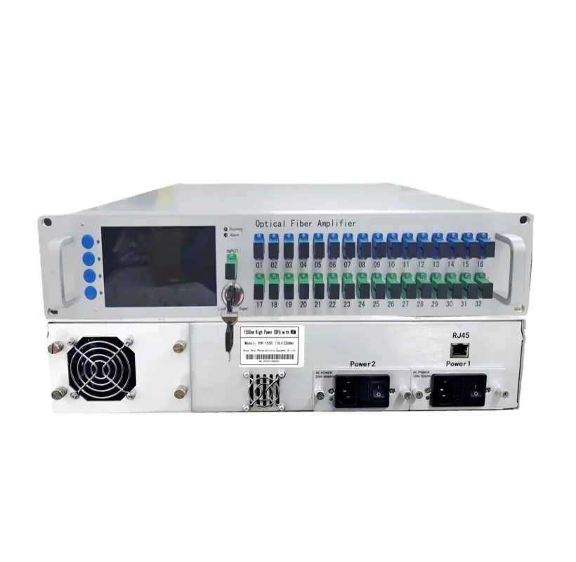 New Design Touch Screen Web Management High  EDFA 16 Port 21dBm with WDM Fiber Optic 1550nm Optical Amplifier