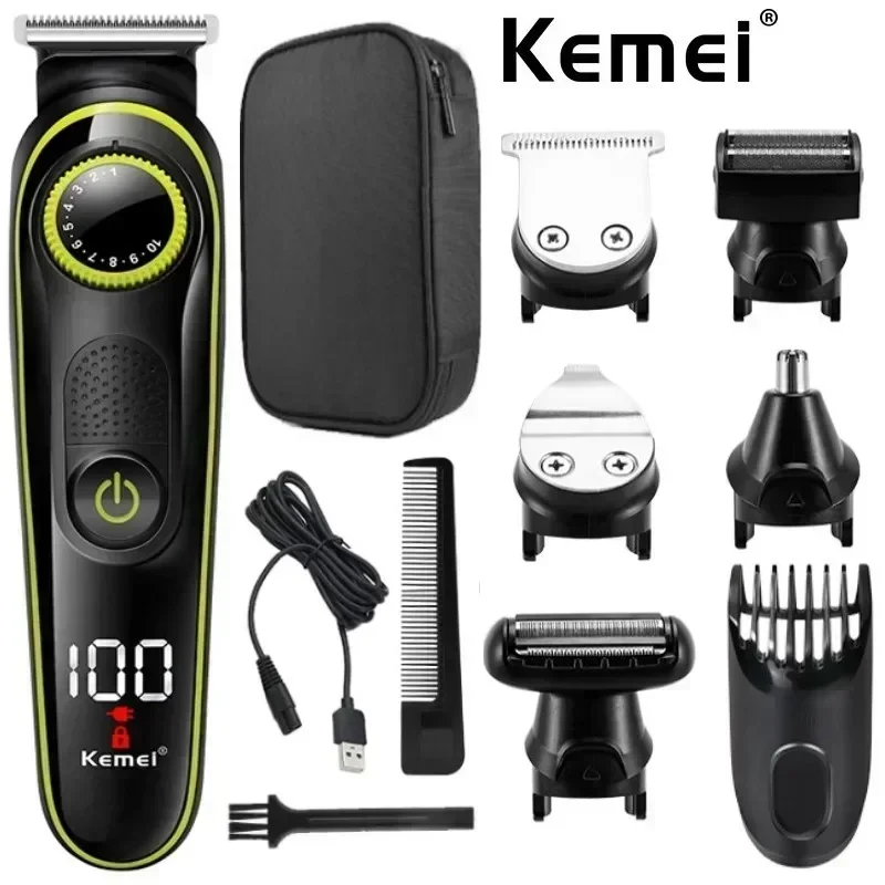 Haarschneider Kemei KM-696 Multifunktionaler Trimmer für Männer Elektrorasierer für Herrenrasierer Nase 5-in-1 Professioneller Trimmer – Detail 1