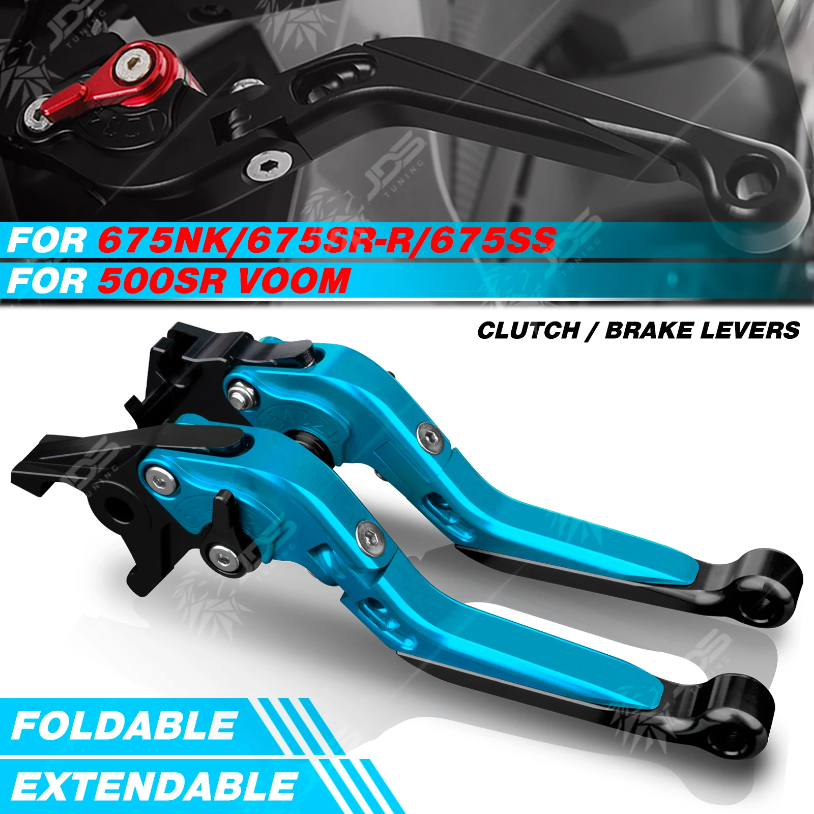 JDSTUNING For CFMOTO 675NK/675SRR/675SS/500SR VOOM Clutch Lever Brake Lever Set Foldable Adjustable Handle Levers Accessories