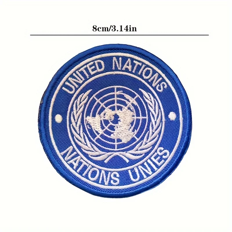 1PC European Union (EU) Embroidered Medal  Velcros Patch – United Nations (UN) Emblem & Flag Patch, Backpack Decorative Badge