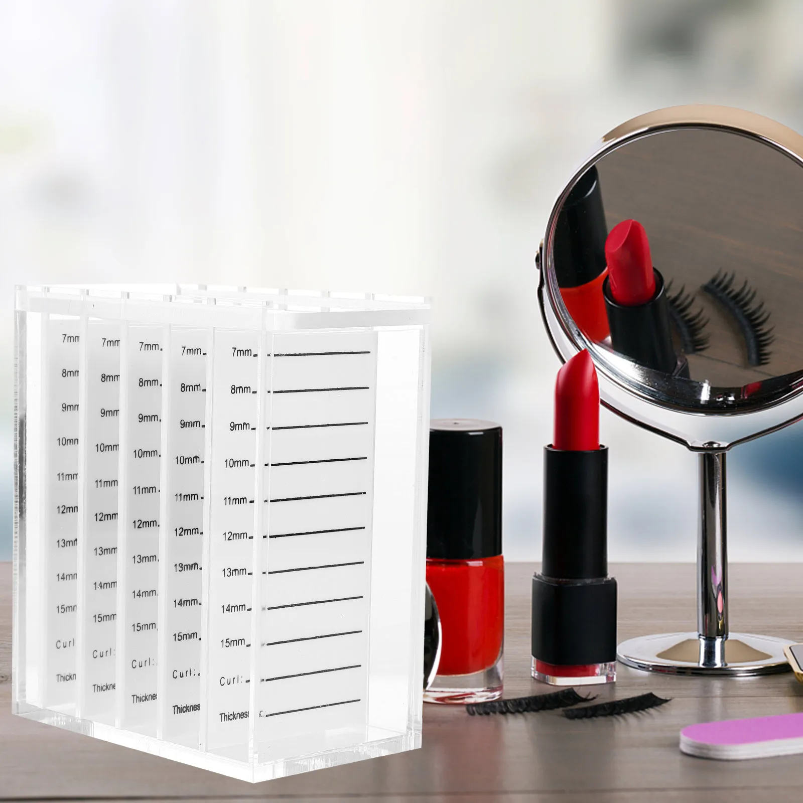 

Eyelash Storage Box Clear Acrylic Organizer Container False Eyelash Packaging Cases Supplies Boxes Removable Partition Sliding