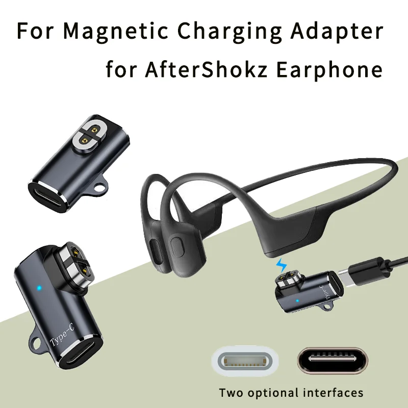 Magnetic Type-C/Lighitng Charging Adapter for Shokz AS800/S810/AS803, OpenRun Pro/Mini, OpenComm2 Conduction Headphones