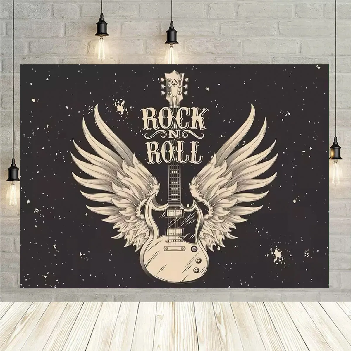 Music Rock Enthusiast Theme Backdrop  rock Music Party Decor Banner Celebrity Music Birthday Portrait Photography Party Supplies - Image 2