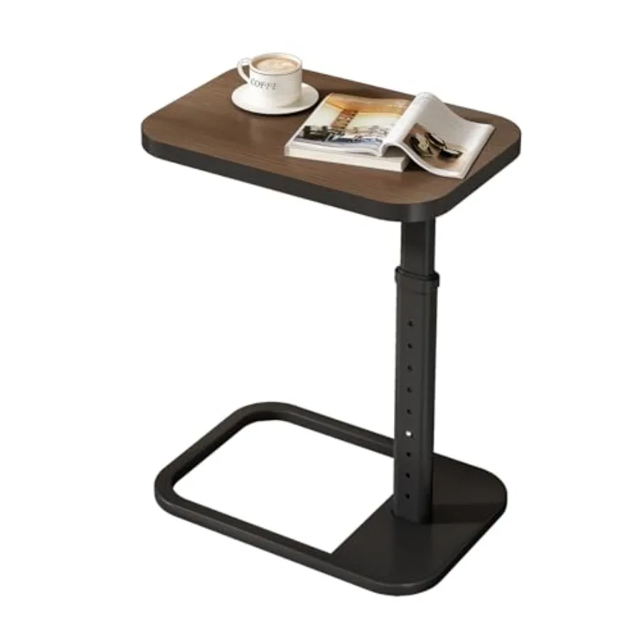 

Регулируемый по высоте C-образный приставной столик с 9 уровнями регулировки, металлическими закругленными краями, для размещения под диван или кровать, для еды и отдыха