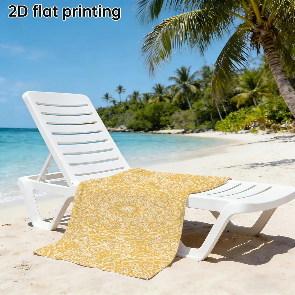 1pc Yellow Bohemian Mandala Microfiber Beach Towel Quick Dry Super Absorbent Soft Oversized Bath Towels Bathroom Accessories