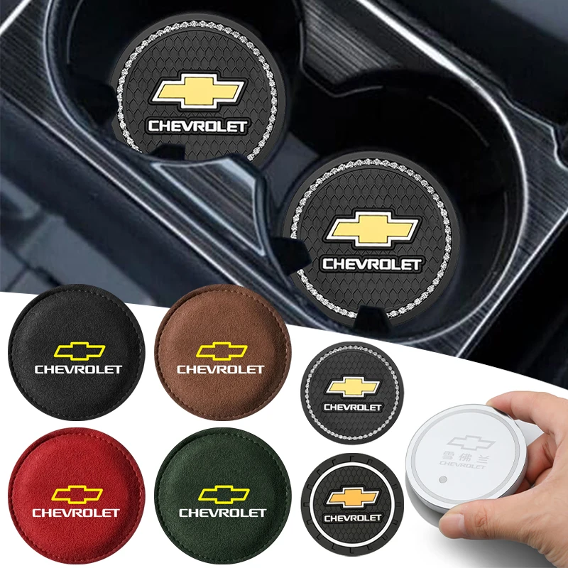 Alfombrilla antideslizante para coche, alfombrilla con ranura para taza de agua, para Chevrolet Cruze Captiva Lacetti Aveo Malibu Trax Camaro Colorado Z71 Volt, 1/2 unidades