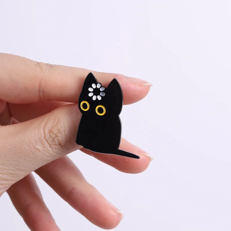 Black Cat Void Loading Enamel Pins Cartoon Kitten Memes Brooch Lapel Badges Fun Animals Jewelry Gift for Friends image 3