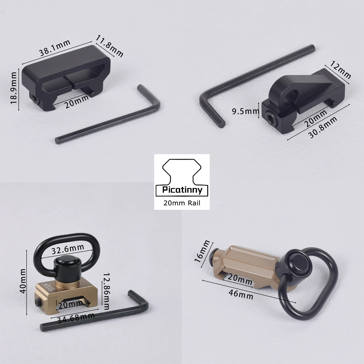 التكتيكية RSA GBB مشبك QD حبال دوارة Mlok نطاق جبل مرفق محول صالح 20 مللي متر السكك الحديدية MLOK KEYMOD الادسنس بندقية الملحقات