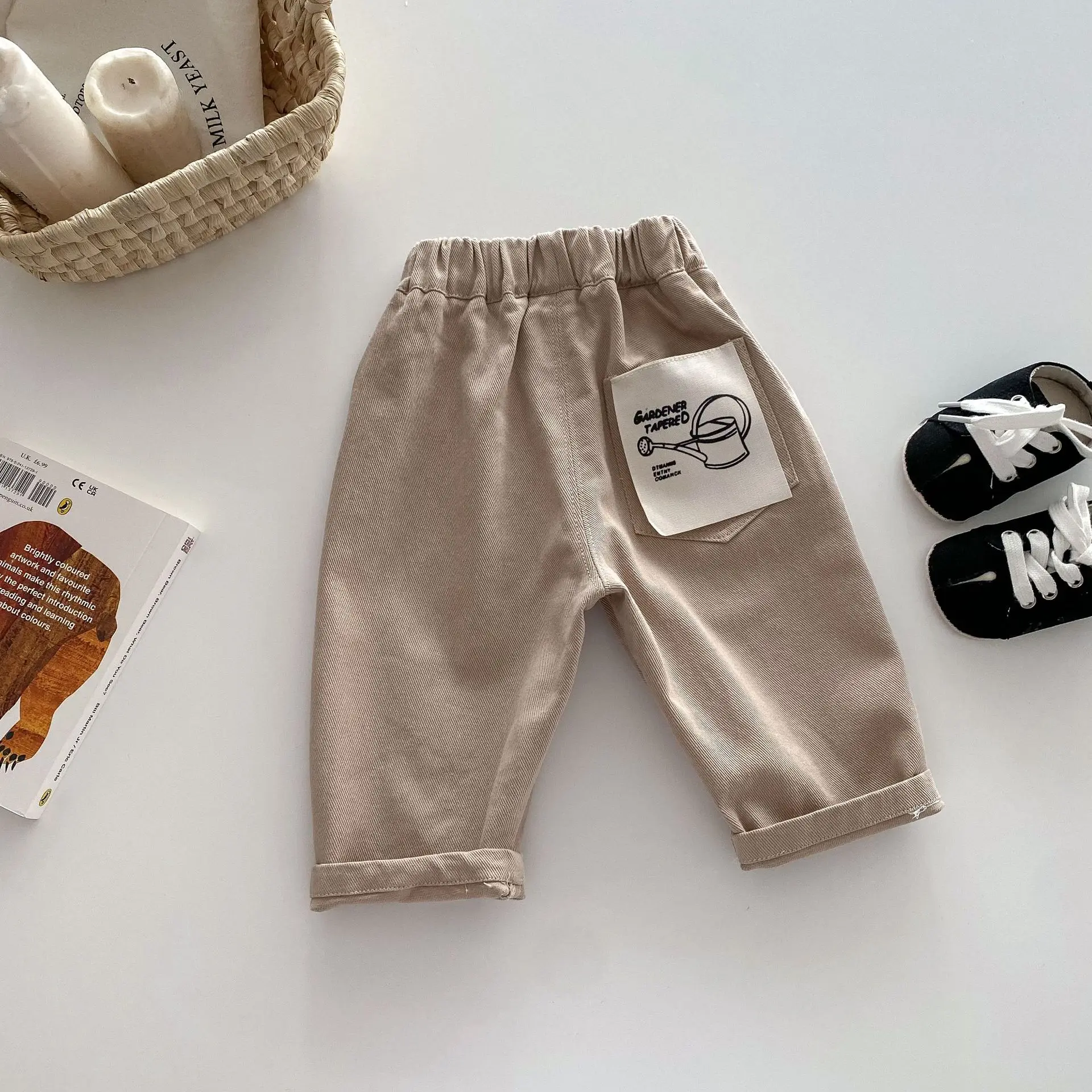 0-5 Jahre Frühling Herbst Kinderhosen Koreanischer Stil Kinder-Jeans Einfarbig und Gestreift Jungen Mädchen Denim-Hosen Kinderhosen – Detail 17