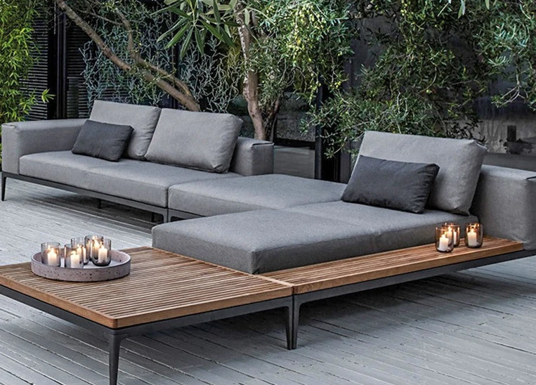 

Скандинавский уличный диван, диван из ротанга из тикового дерева, мебель из ротанга, открытый балкон для отеля