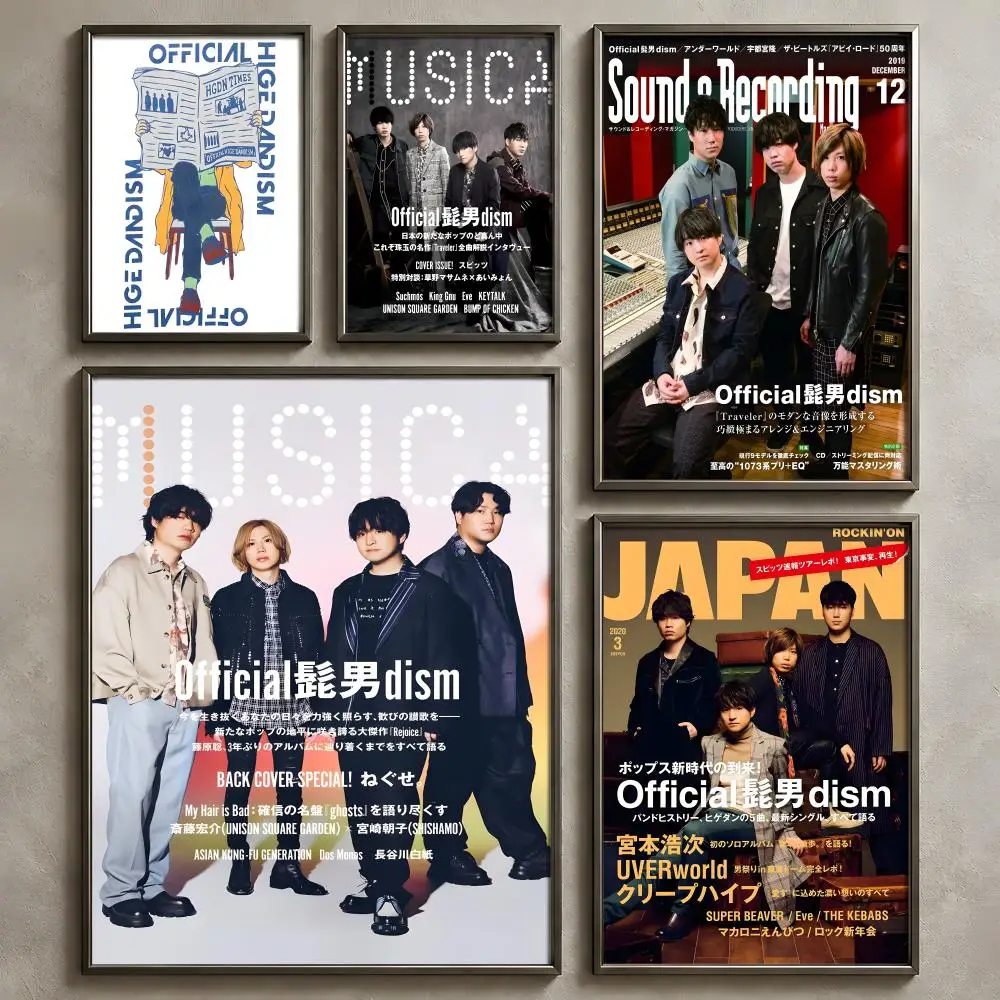 Band O-Official HIGE DANdism-m Poster Vintage Self Adhesive PP Wall Art Home Bar Bedroom Decor Gift
