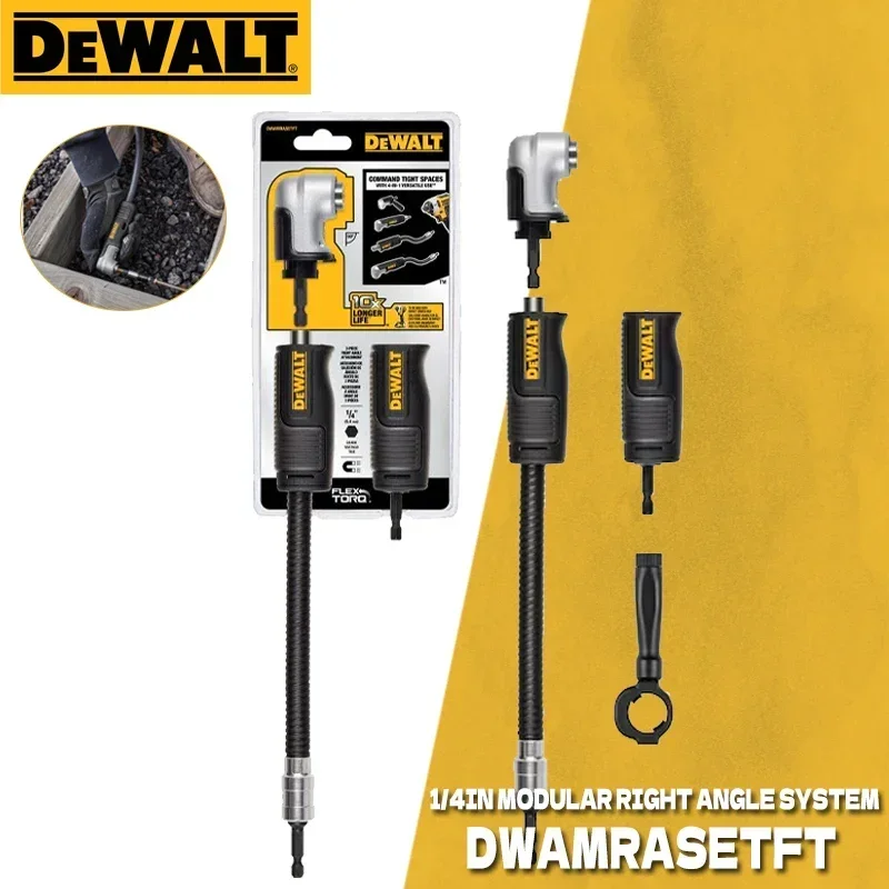 DEWALT DWAMRASETFT FLEXTORQ Modular Right Angle System 4-in-1 Removable Compact High Hardness Soft Axis Power Tool Drill Adaptor