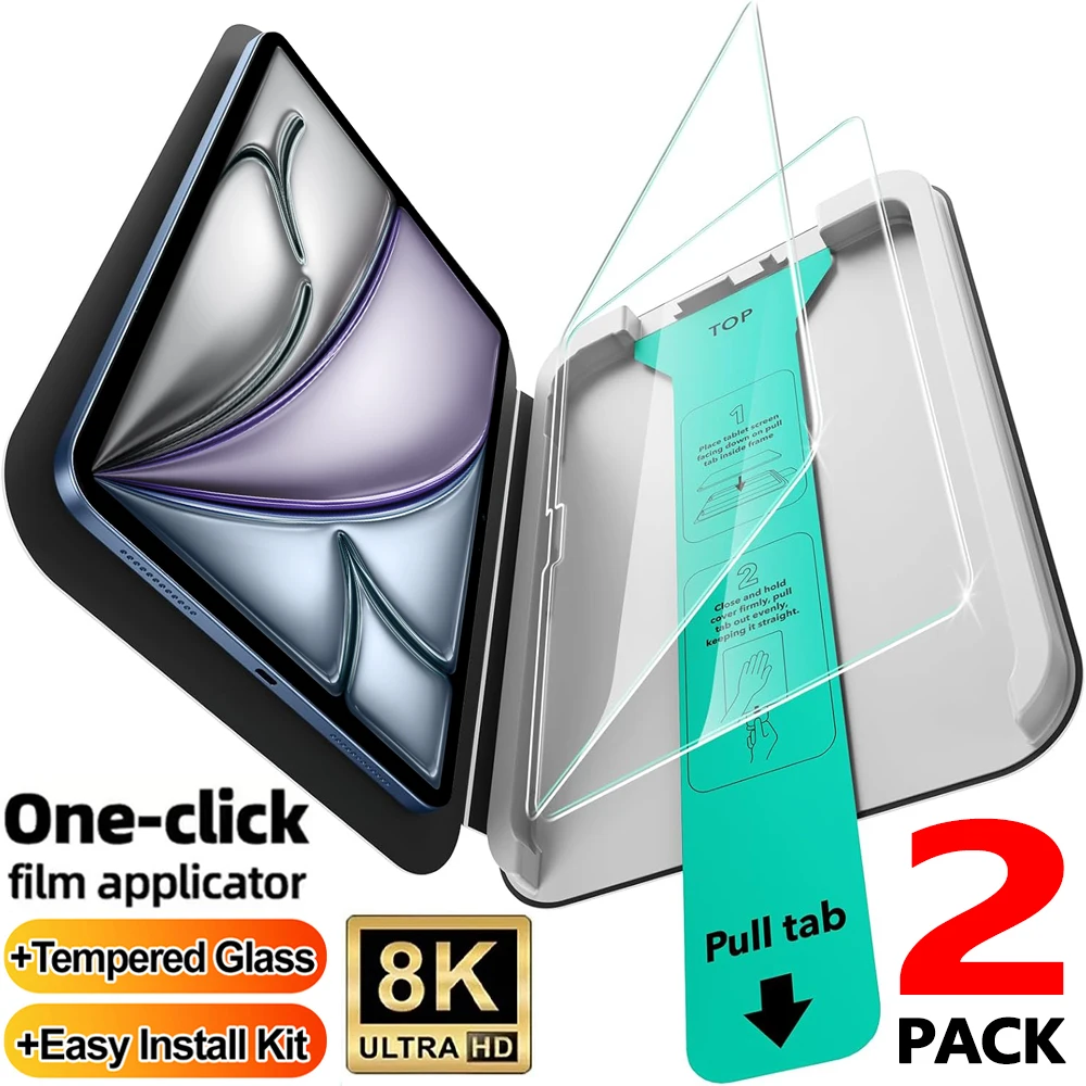 

Защитная пленка для экрана IPad A16 11th 9H из закаленного стекла с лотком UltraFit Комплект для установки автоматического выравнивания для IPad Air6 11/13 дюймов